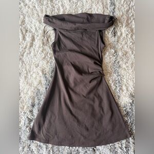 Mango Strapless Brown Dress